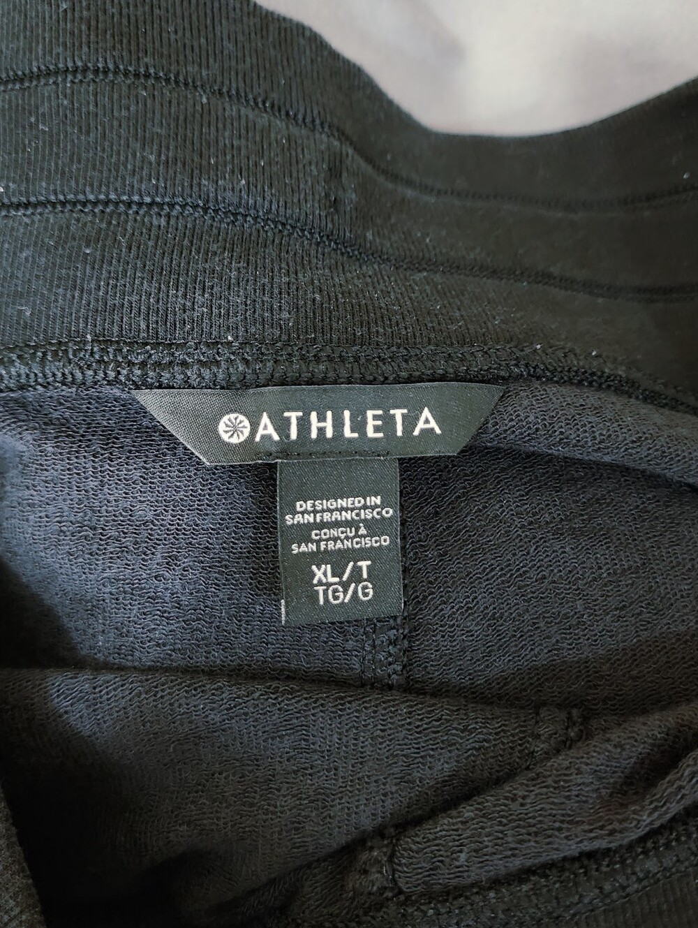 Athleta Black Wide Leg Crop Drawstring Travel Pants Sweatpants XL/Tall - Picture 7 of 16